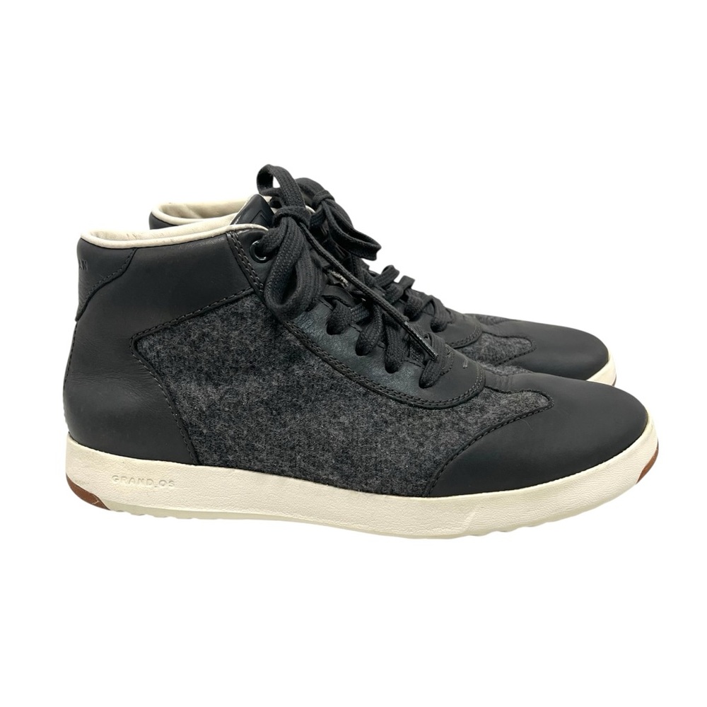 Cole Haan GrandPro Gray Leather & Wool Hi Top Casual Sneakers Women’s 7.5 - Picture 2 of 14